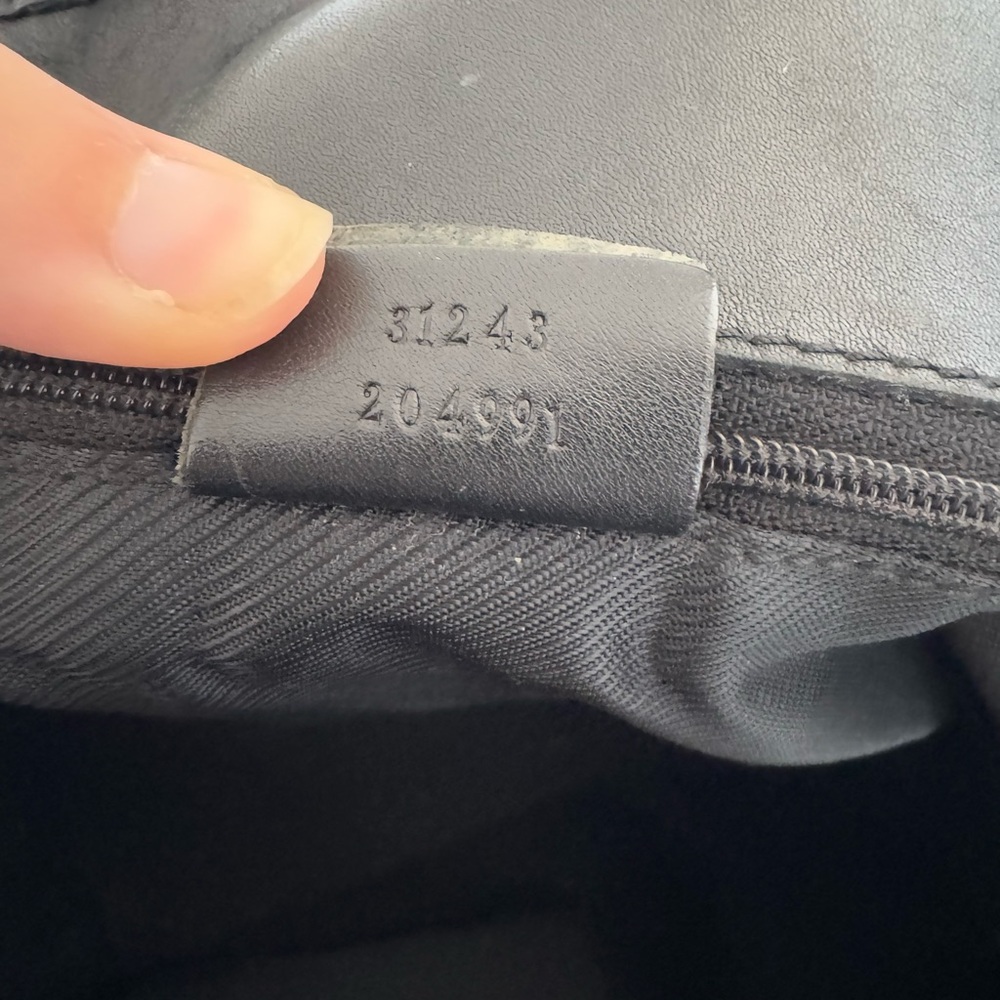 Gucci vintage black monogram tote bag canvas and leather - Picture 10 of 12